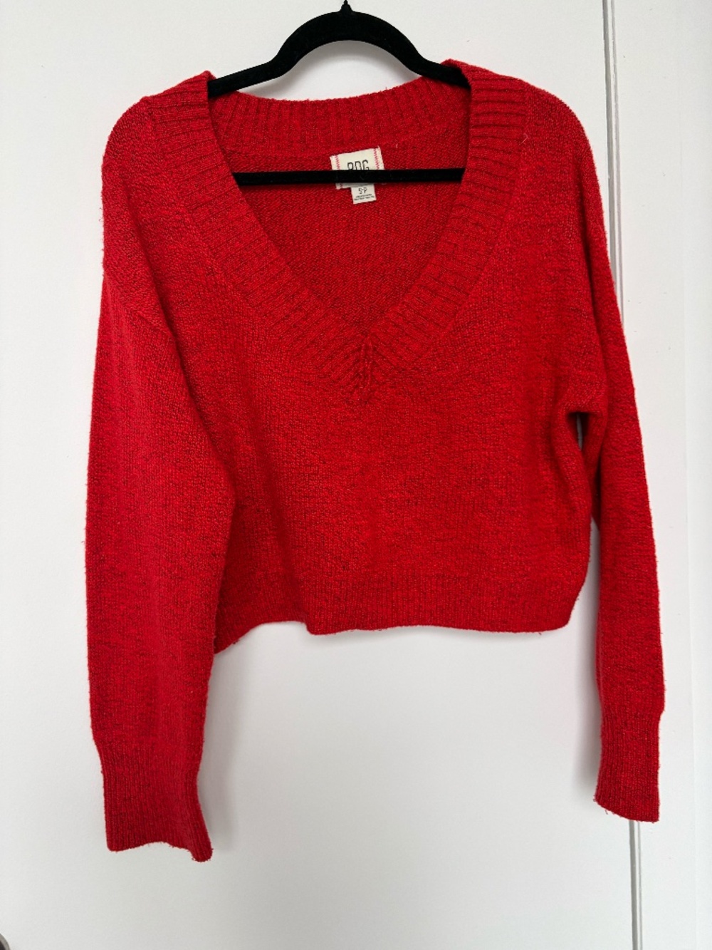BDG Urban Outfitters Red Cropped V-Neck Sweater Size S